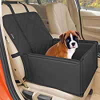 Asiento de coche extra estable para perros – Asiento para perros pequeños y medianos – Paredes reforzadas y 3 correas…